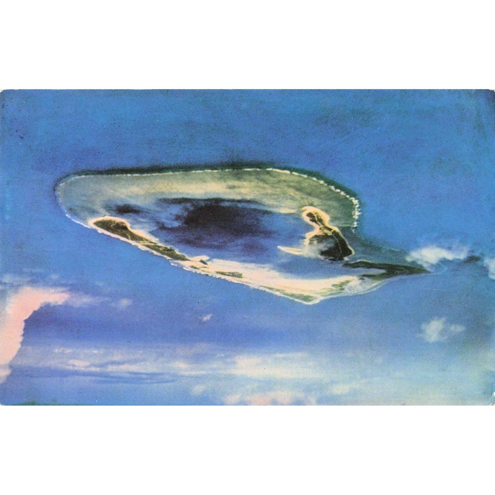 Vintage Aerial View of Wake Island Postcard Gillick Printing Pacific Atoll VG+ - Picture 1 of 2